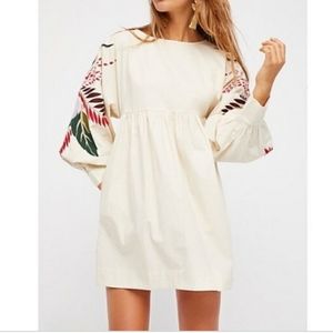 Free People Dress w/Embroidered Sleeves